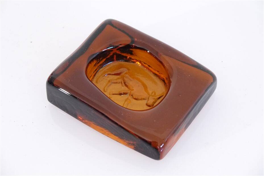 Glass ashtray by Erik Hoglund 1960