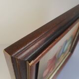 Still life painting frame signed vintage