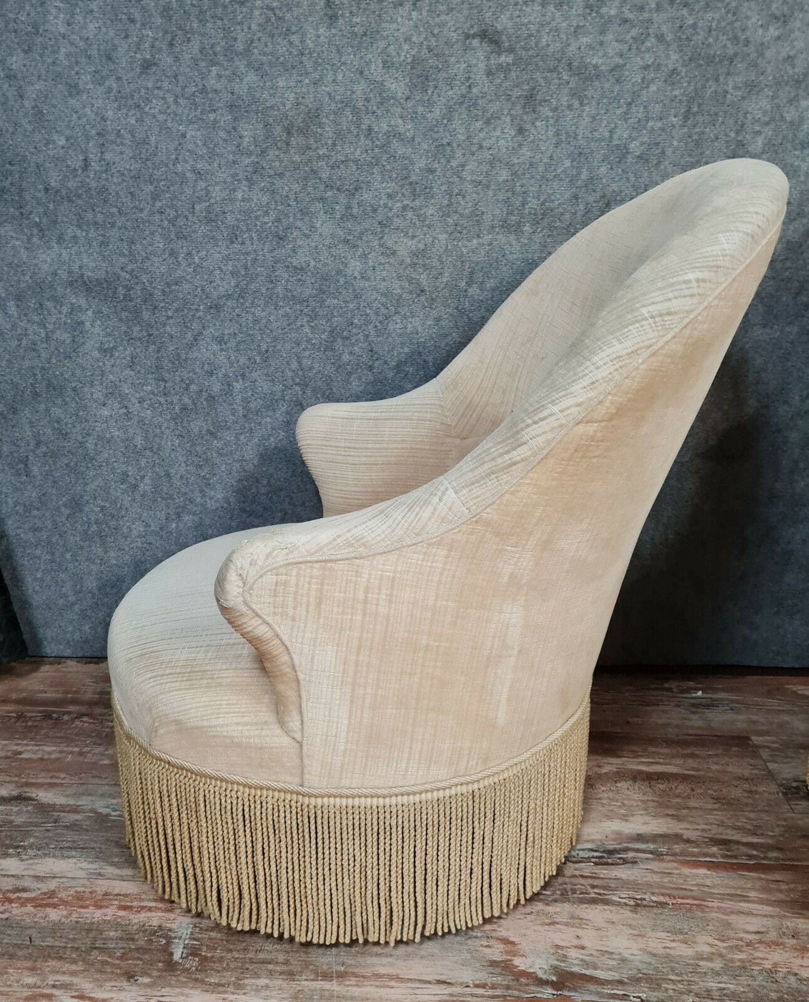Fauteuils crapaud époque Napoléon III en velours de Gêne