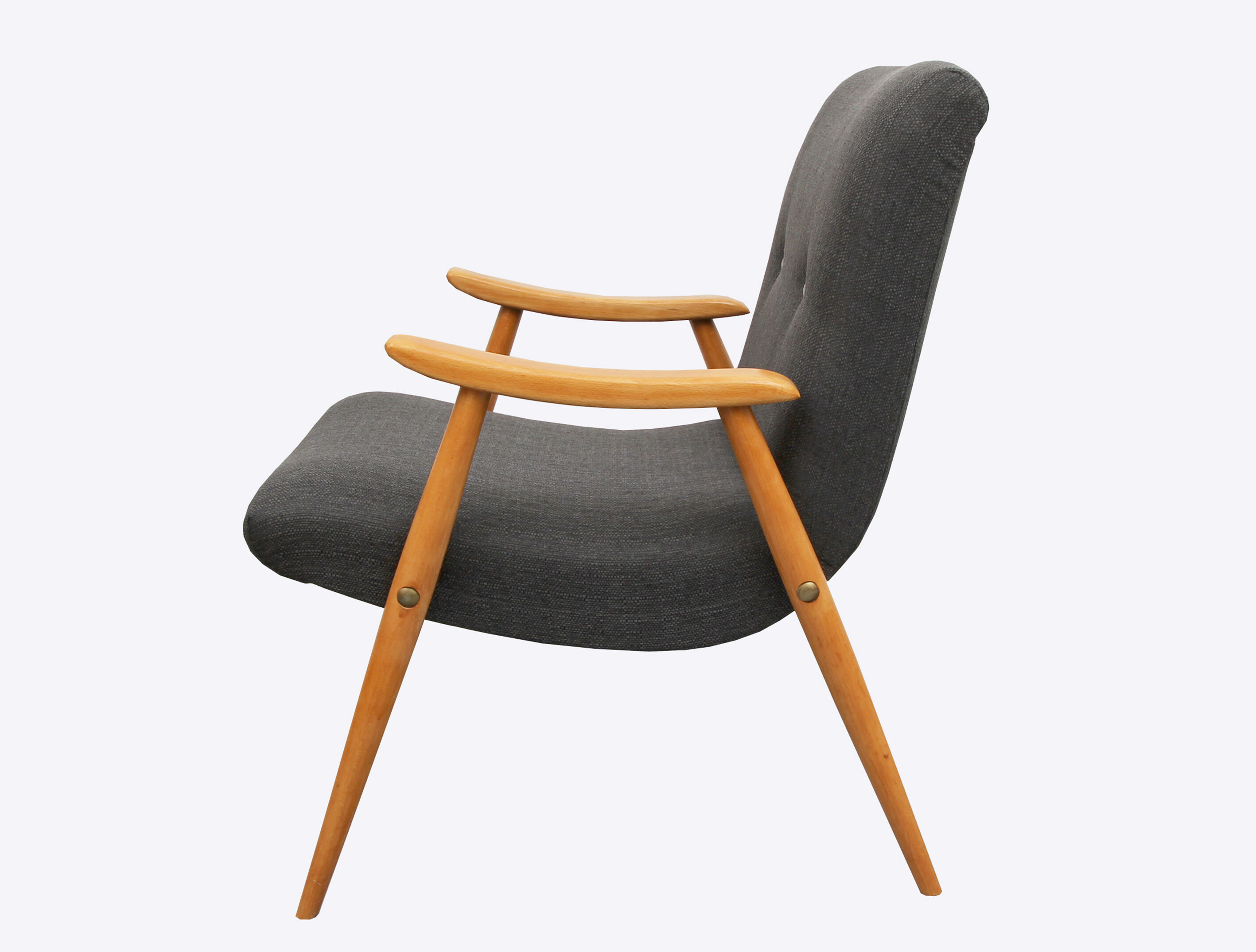 1950s armchair dark-grey, completely restored