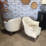 Armchair toad ecru alcantara