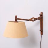 Small teak scissors wall lamp 1960s holland