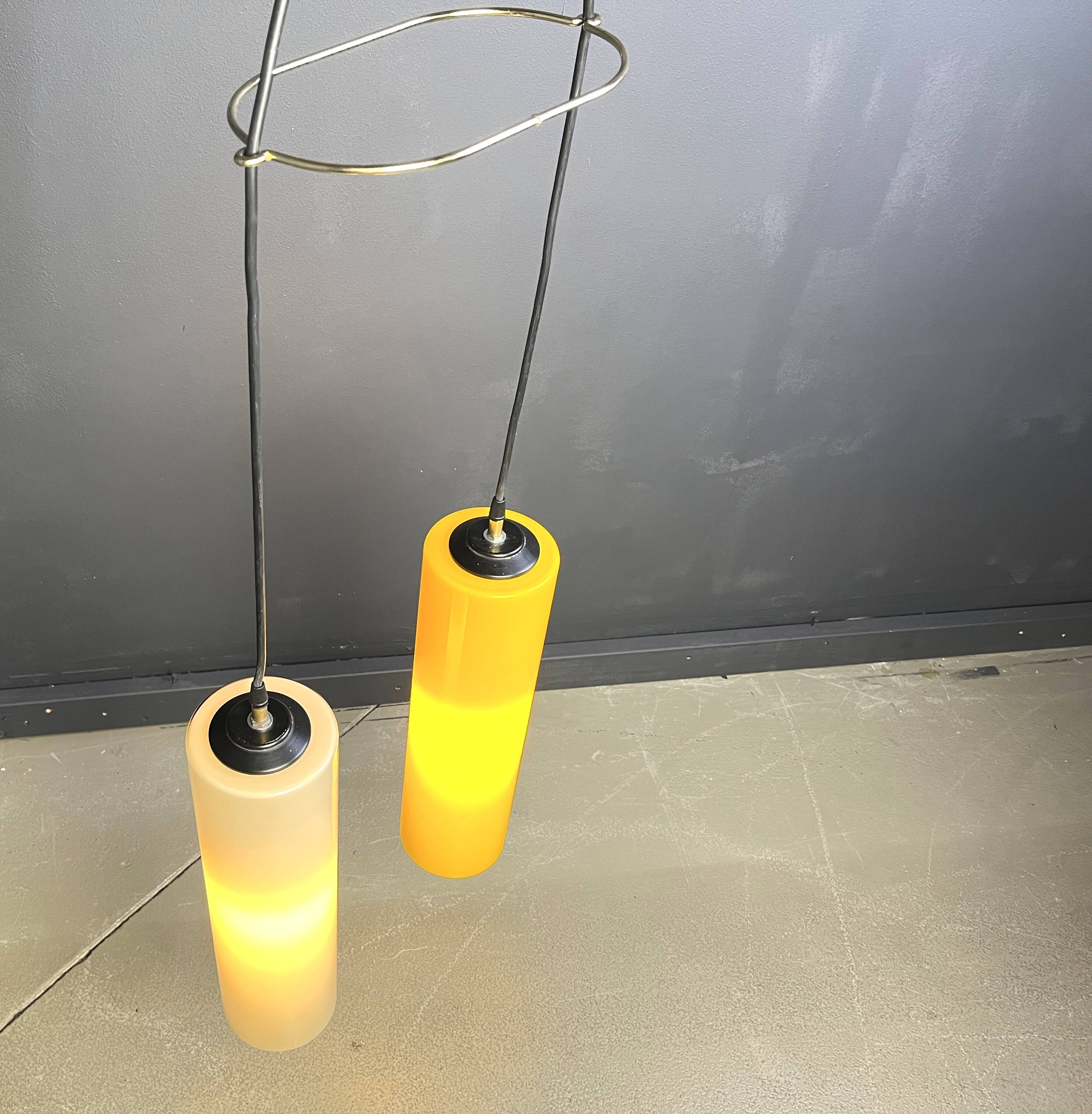 Vintage glass Italian pendant light,