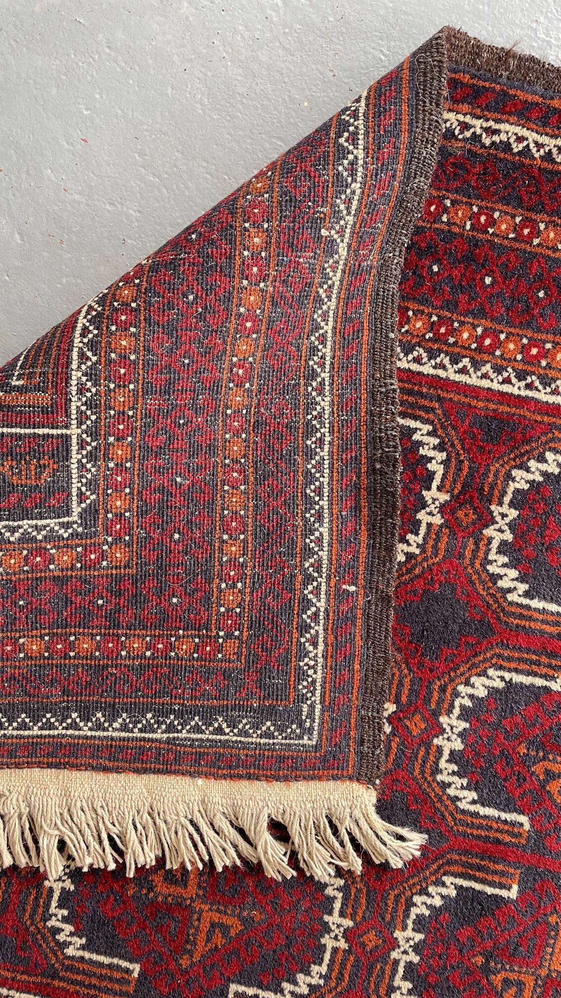 Artisanal orient rug pure vintage wool - 102cm x 204cm