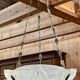 Art Deco suspension in moulded-pressed glass with geometric decoration signed Degué.