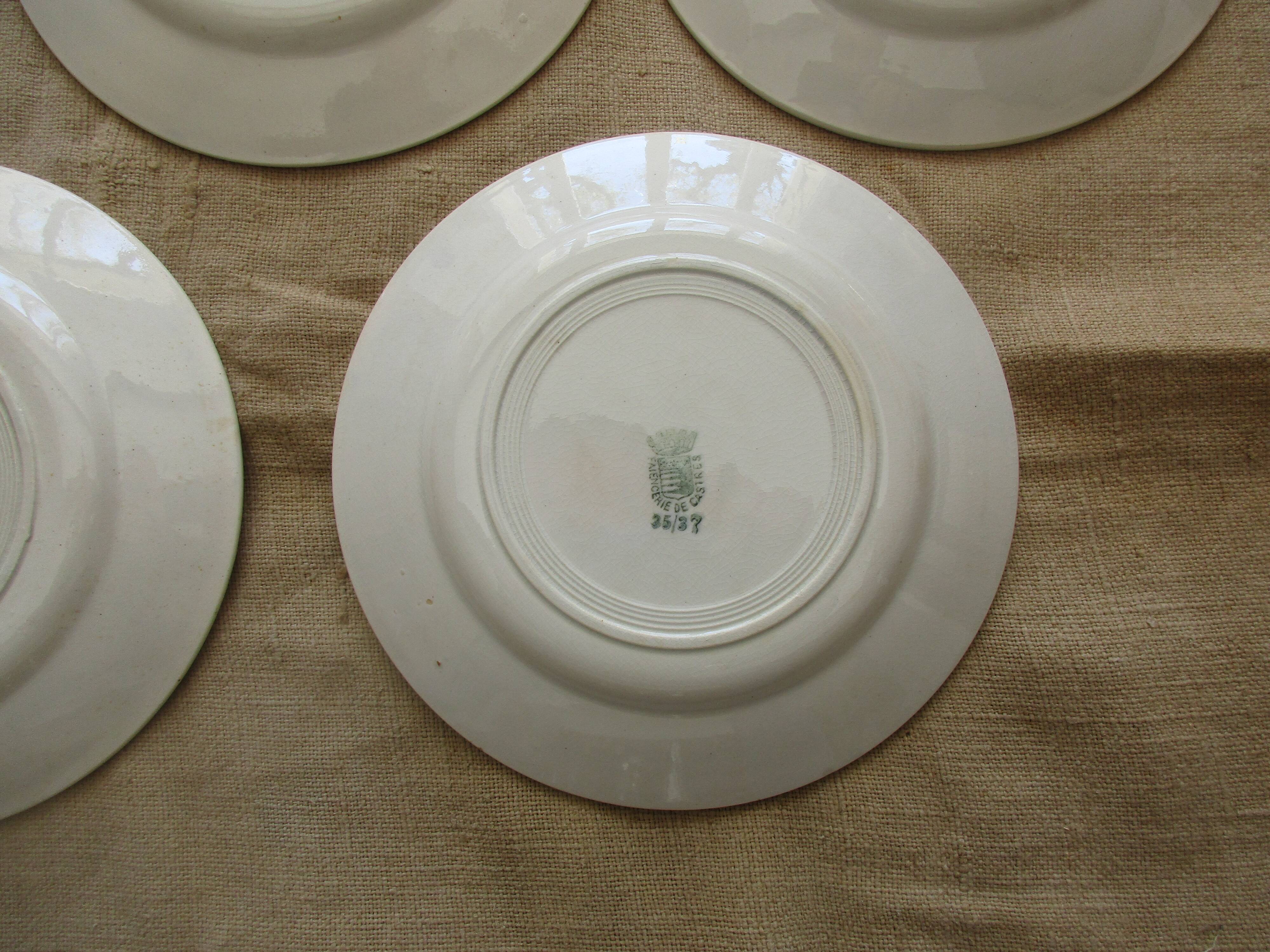 Lots of 5 plates a dessert faiencerie de castres