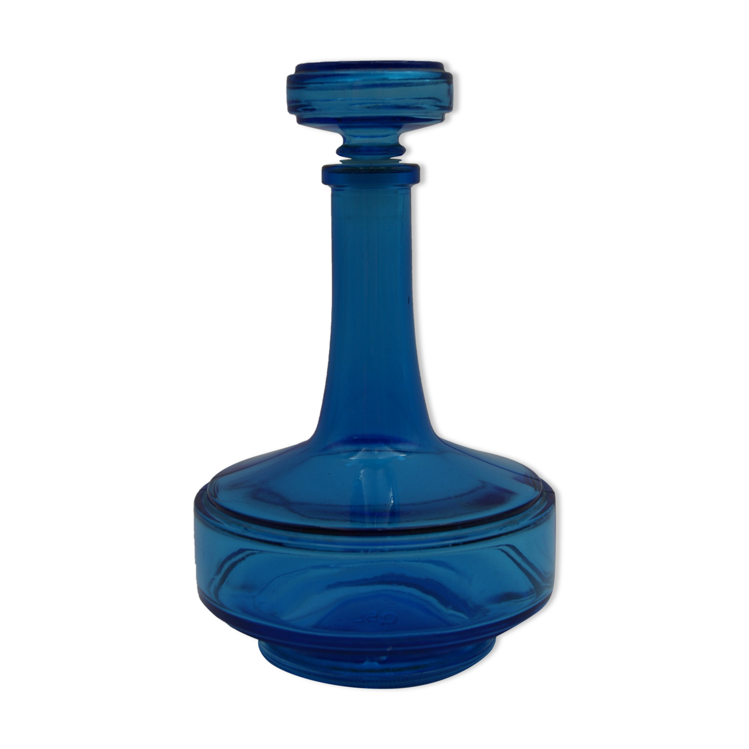 Vintage blue glass decanter