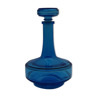 Vintage blue glass decanter