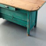 Furniture by trade / console in patinated green wood