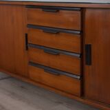 Vintage 1960s Italian-design wood and glass sideboard