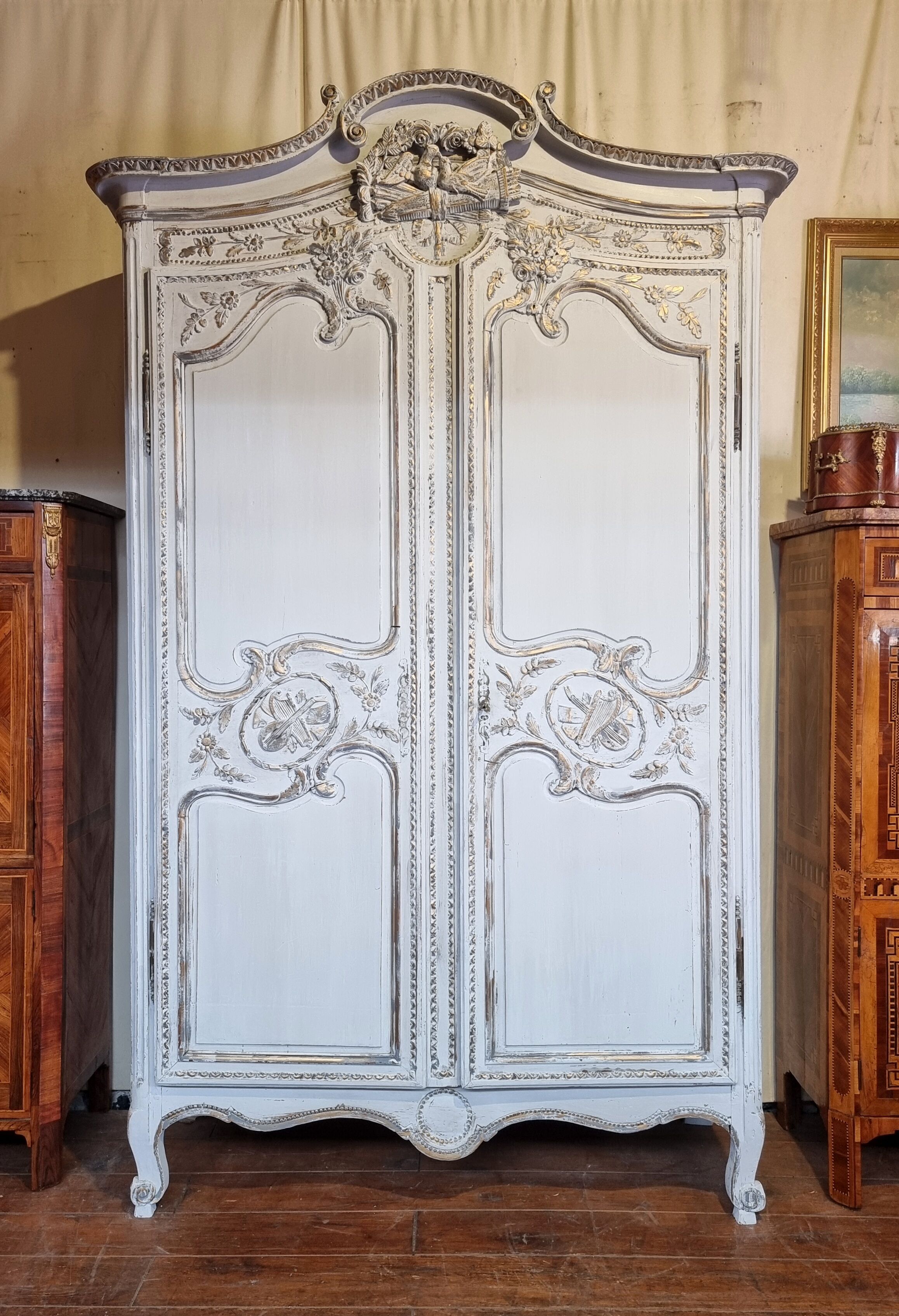 Wedding cabinet de fécamp - upper normandy - transition era - patinated oak - 18th