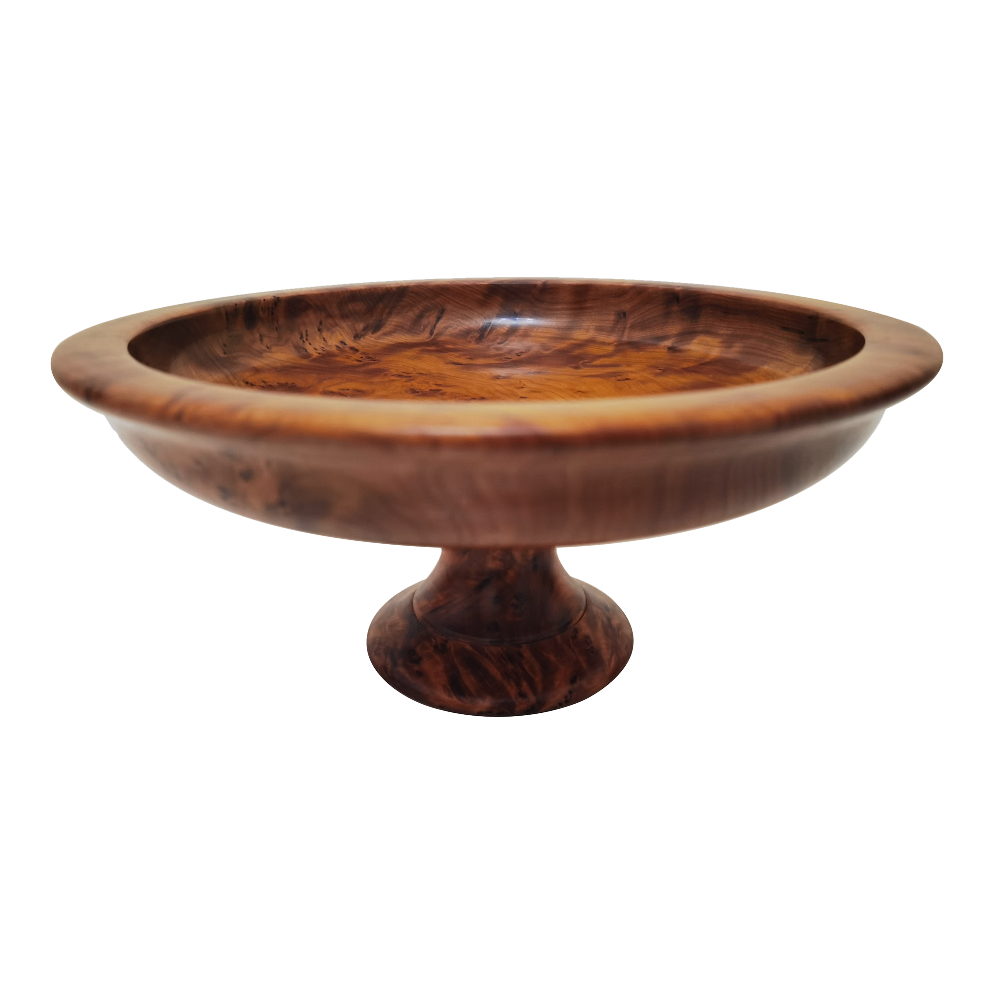 Tazza standing fruit cup in magnifying glass wood