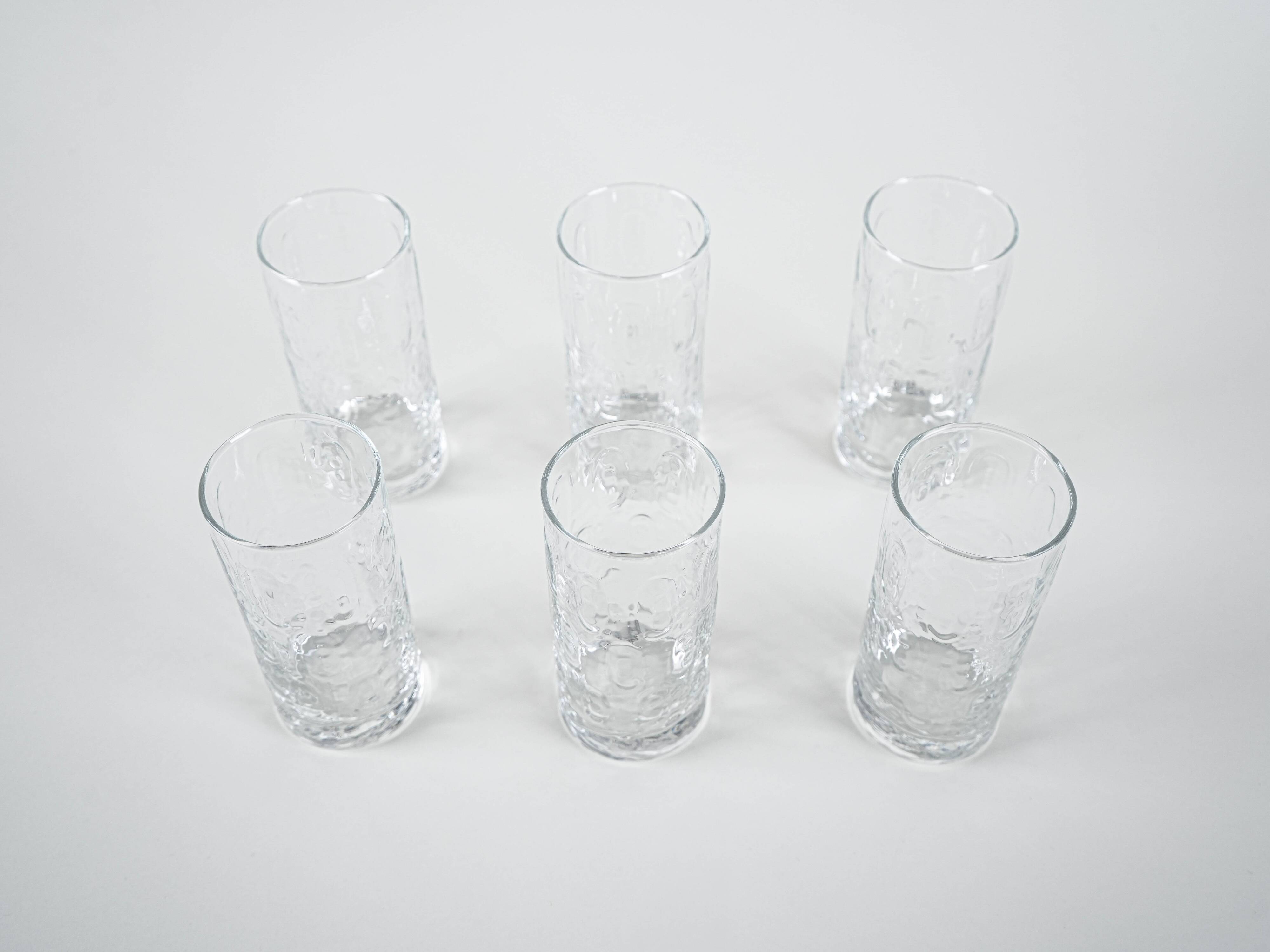 Set of six glasses, Danish design, 1970s, made in Denmark