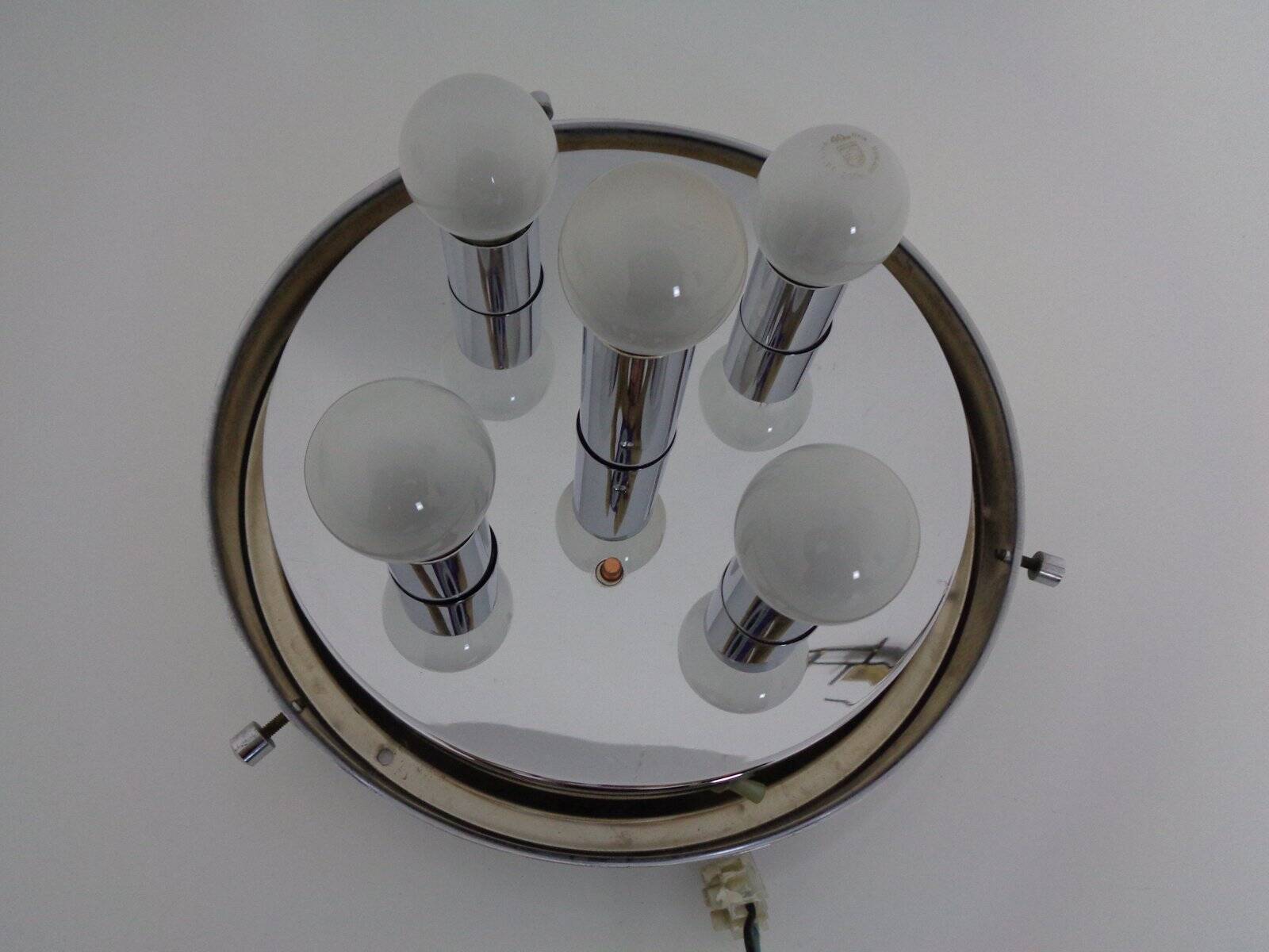 Large glass ceiling light from Limburg, 1960s