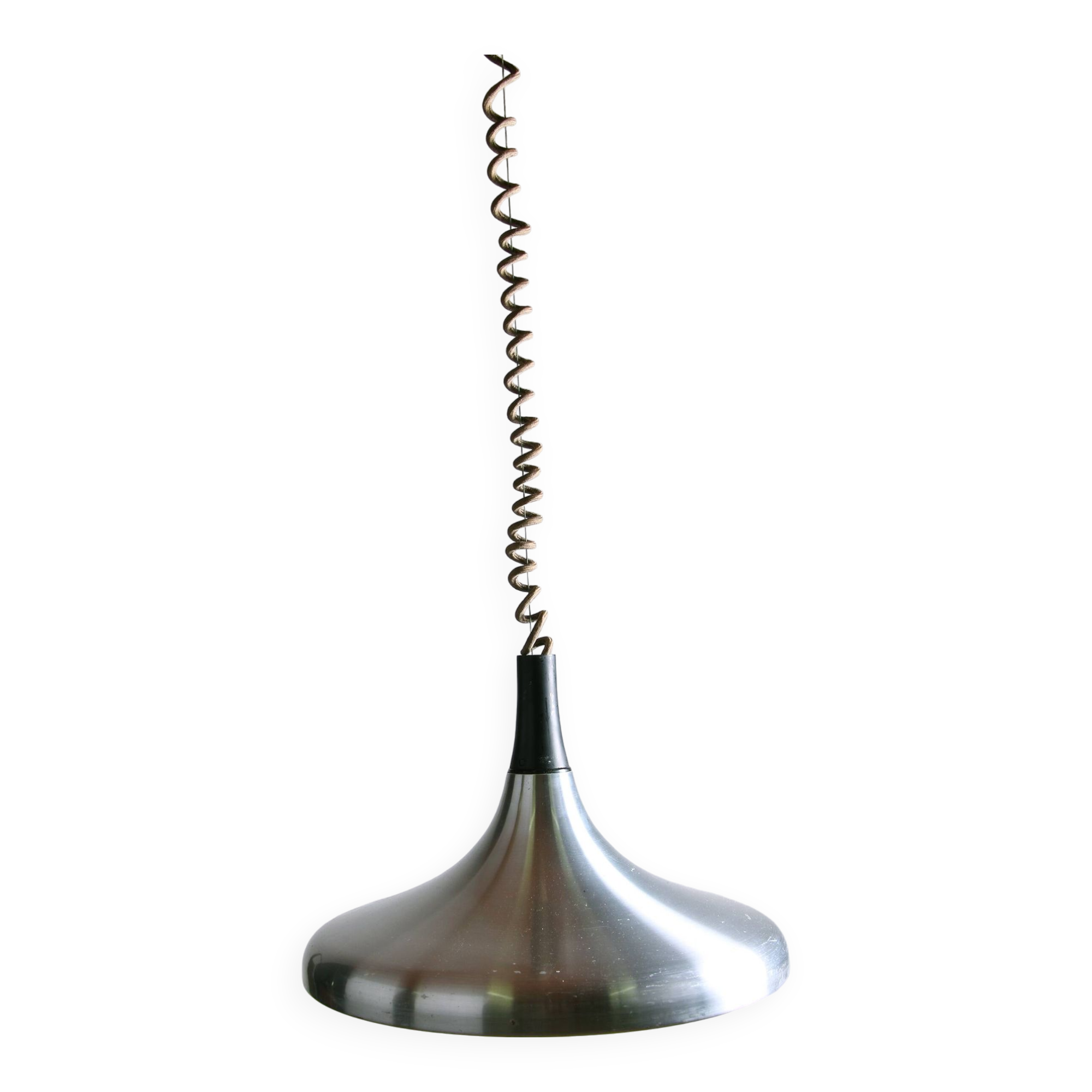 Large German pendant light in chrome metal, Tulip model by Erco 1960.