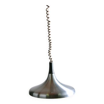 Large German pendant light in chrome metal, Tulip model by Erco 1960.