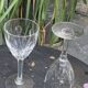 6 large old-cut crystal wine glasses, magnificent patterns