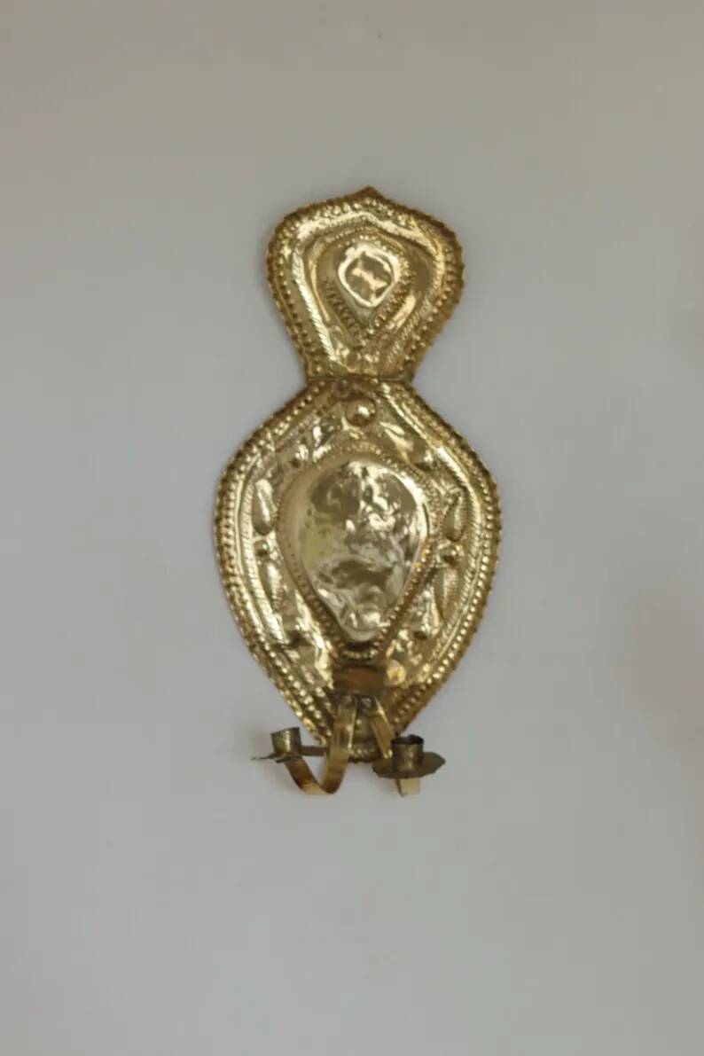 Baroque Style Mid-Century Brass Swedish Sconces