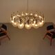 Large chromed spider Sputnik lamp with 24 hand-blown ice glass balls from Ott International, Germany, 1960s.