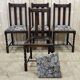 Suite of 4 English chairs early twentieth in oak.
