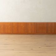 Two-piece hi-fi sideboard from the 1960s, teak veneer