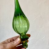Large green glass bottle / carafe from Empoli, 1960s