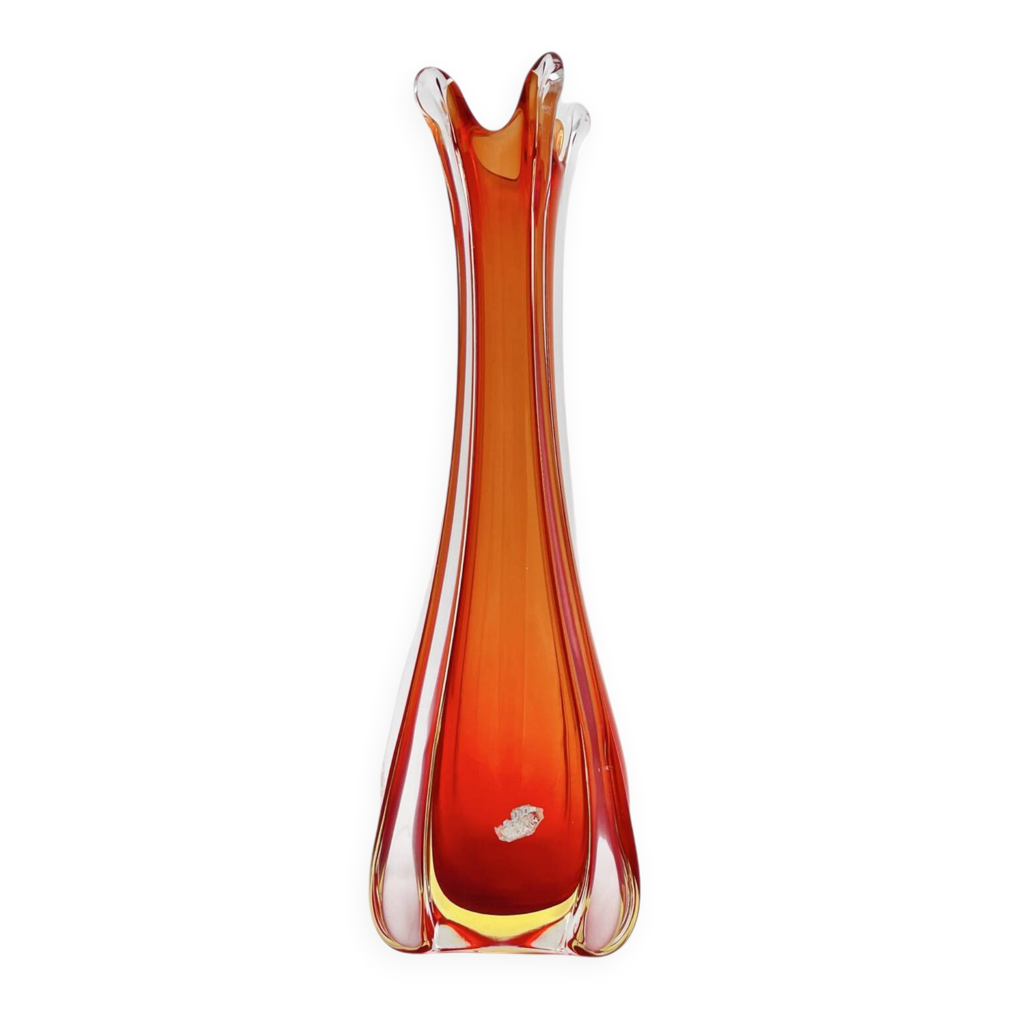 Murano Vase - Ouraline - Sommerso - Red & Yellow - 28cm