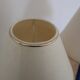 Pair of blue and gold bedside lamps with cream shades – H38 cm