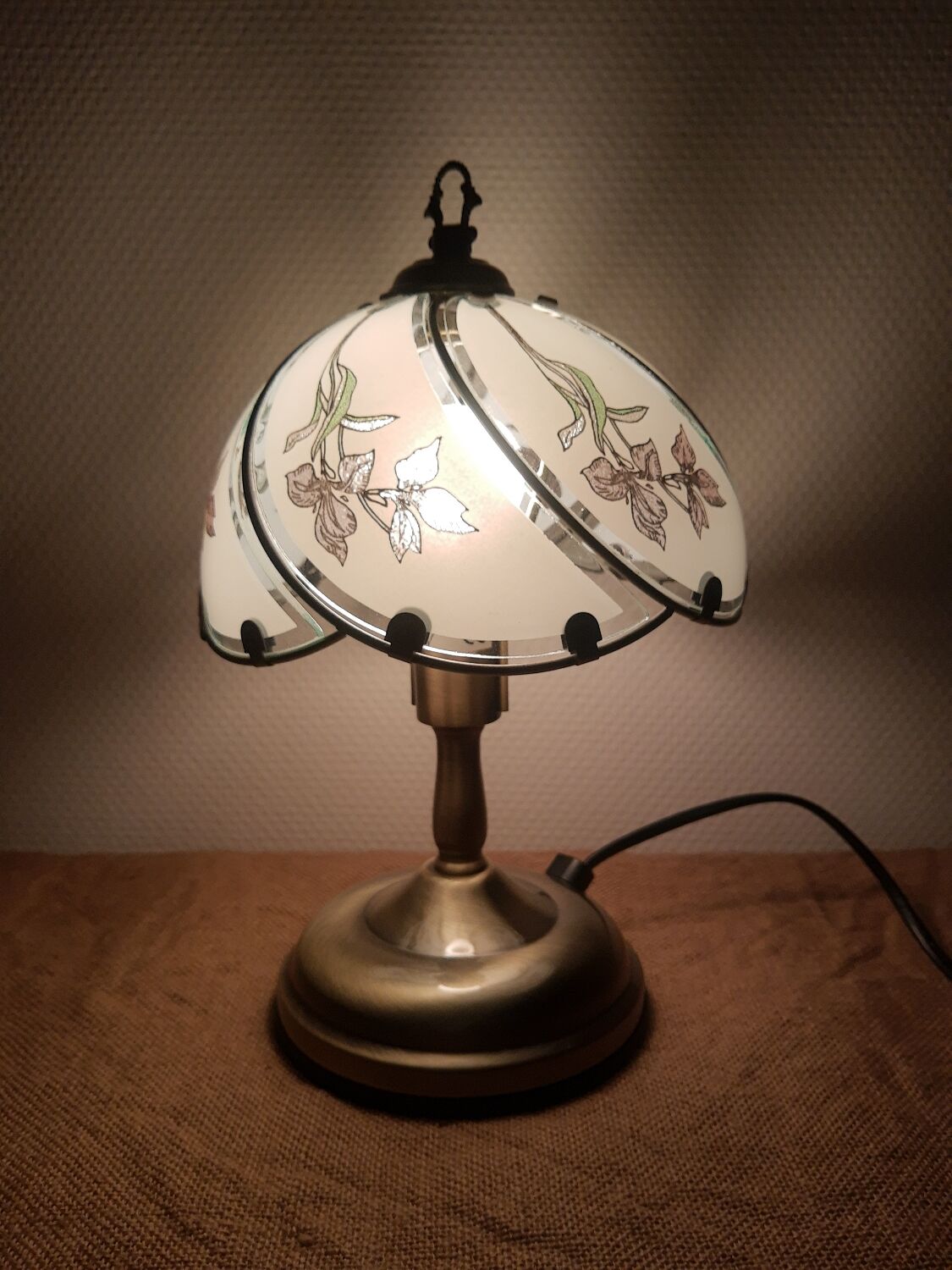 Touch table lamp vintage floral patterns