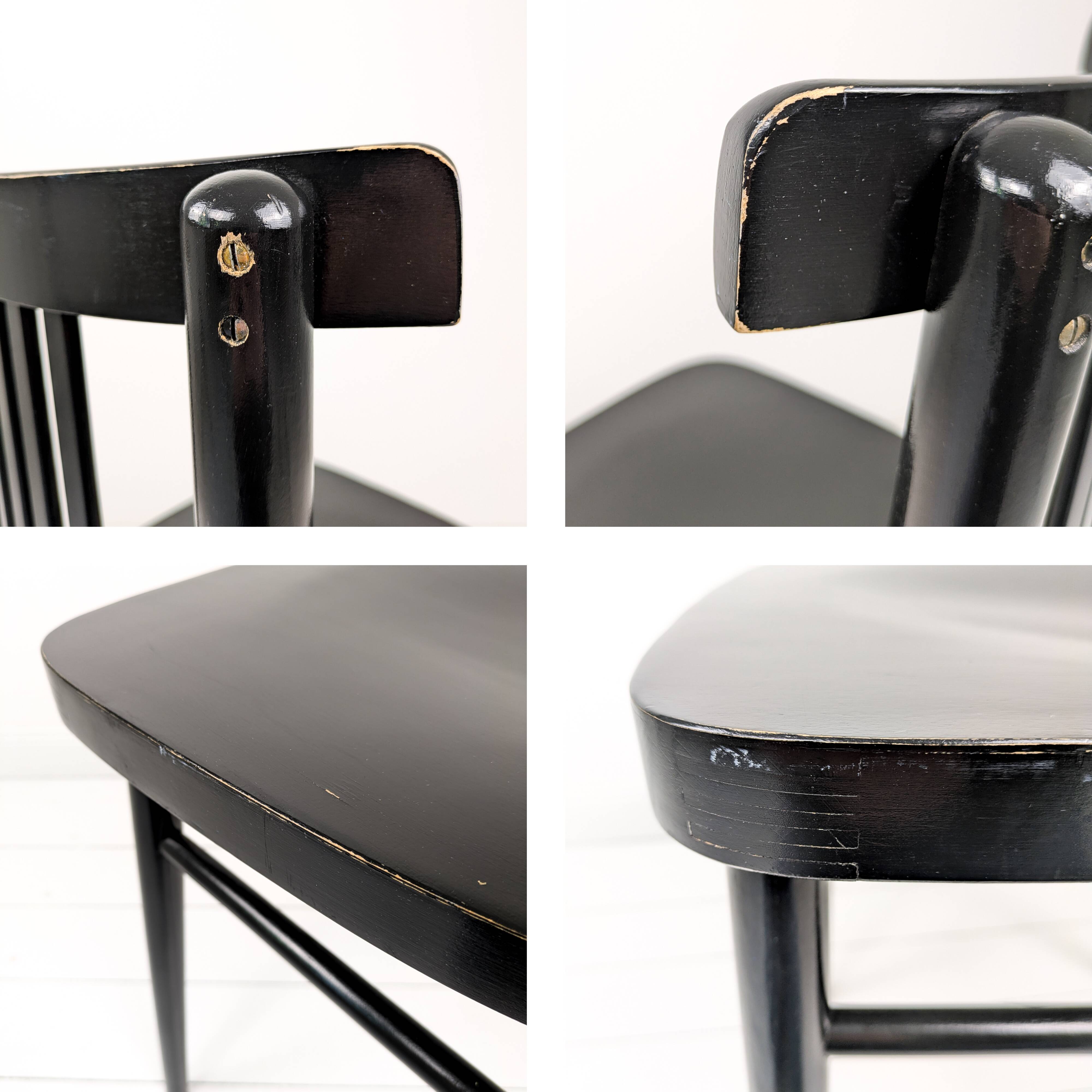 Lot de 3 chaises bistrot vintage bois courbé, style café viennois 60s