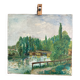 Oil painting on panel The bridge of Créteil signed H.Jaquemart nineteenth century
