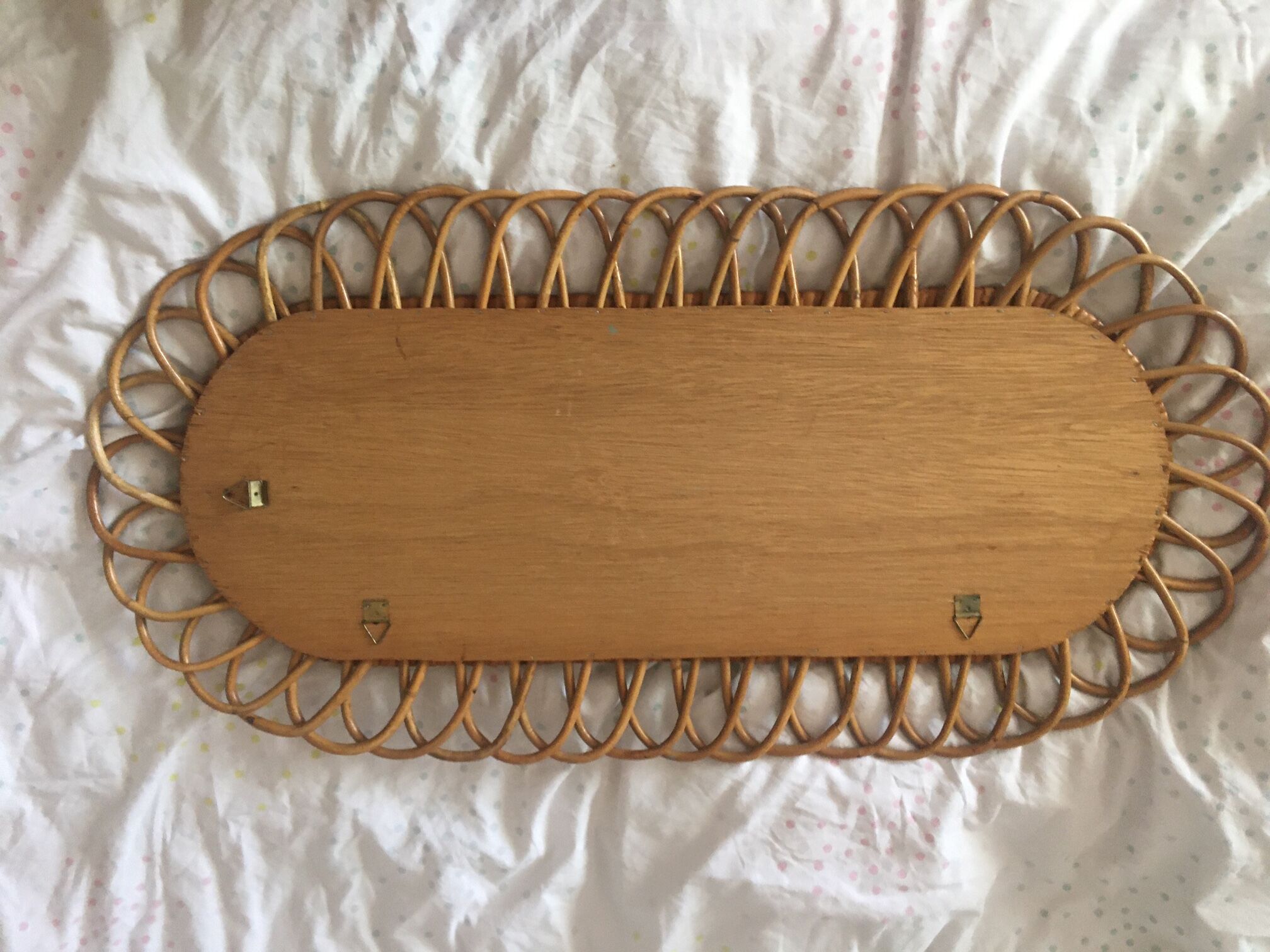 Rattan mirror 1950 - 74 x 37 cm