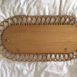 Rattan mirror 1950 - 74 x 37 cm