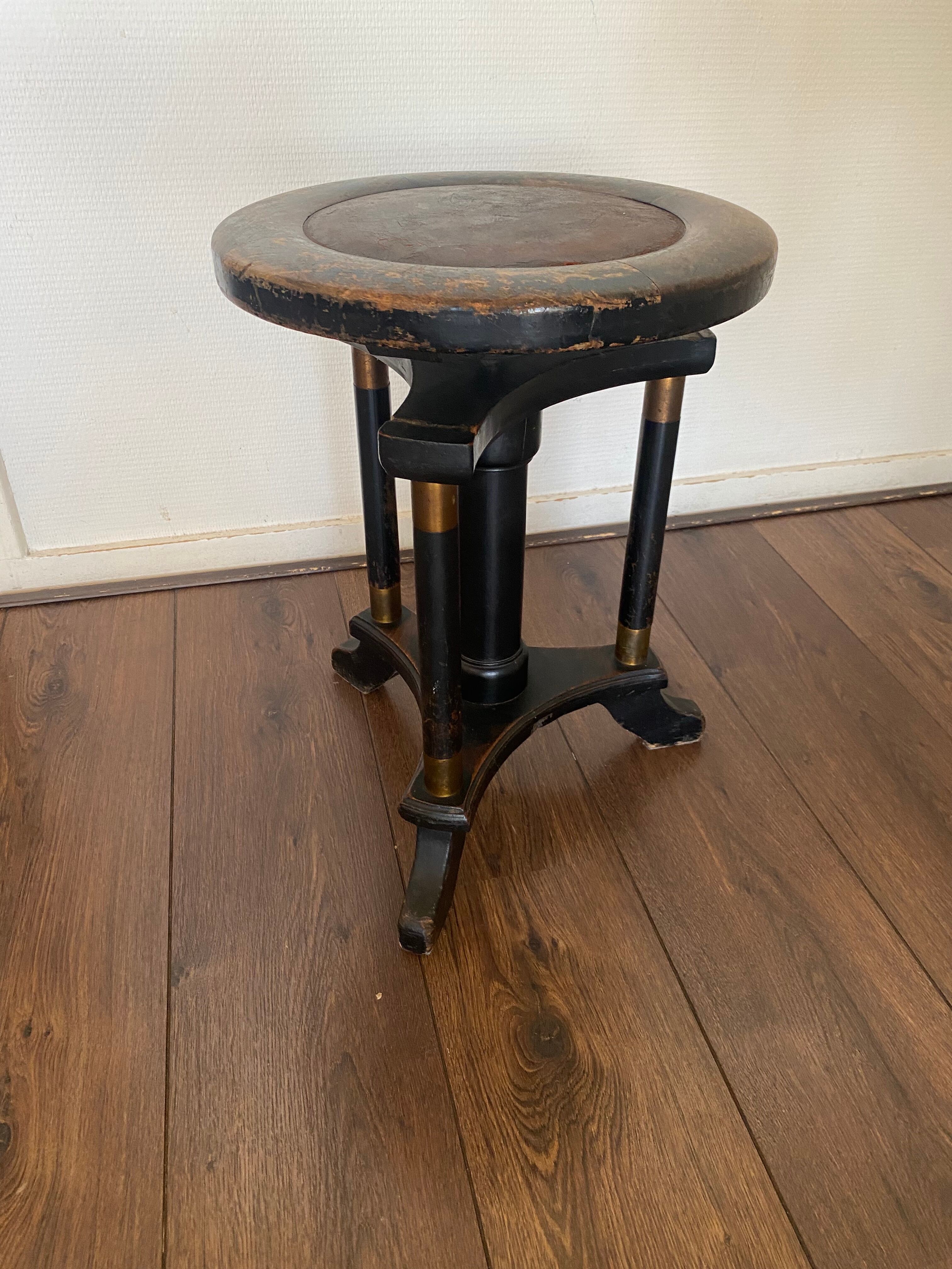 Art deco regency piano stool in oak 1920s