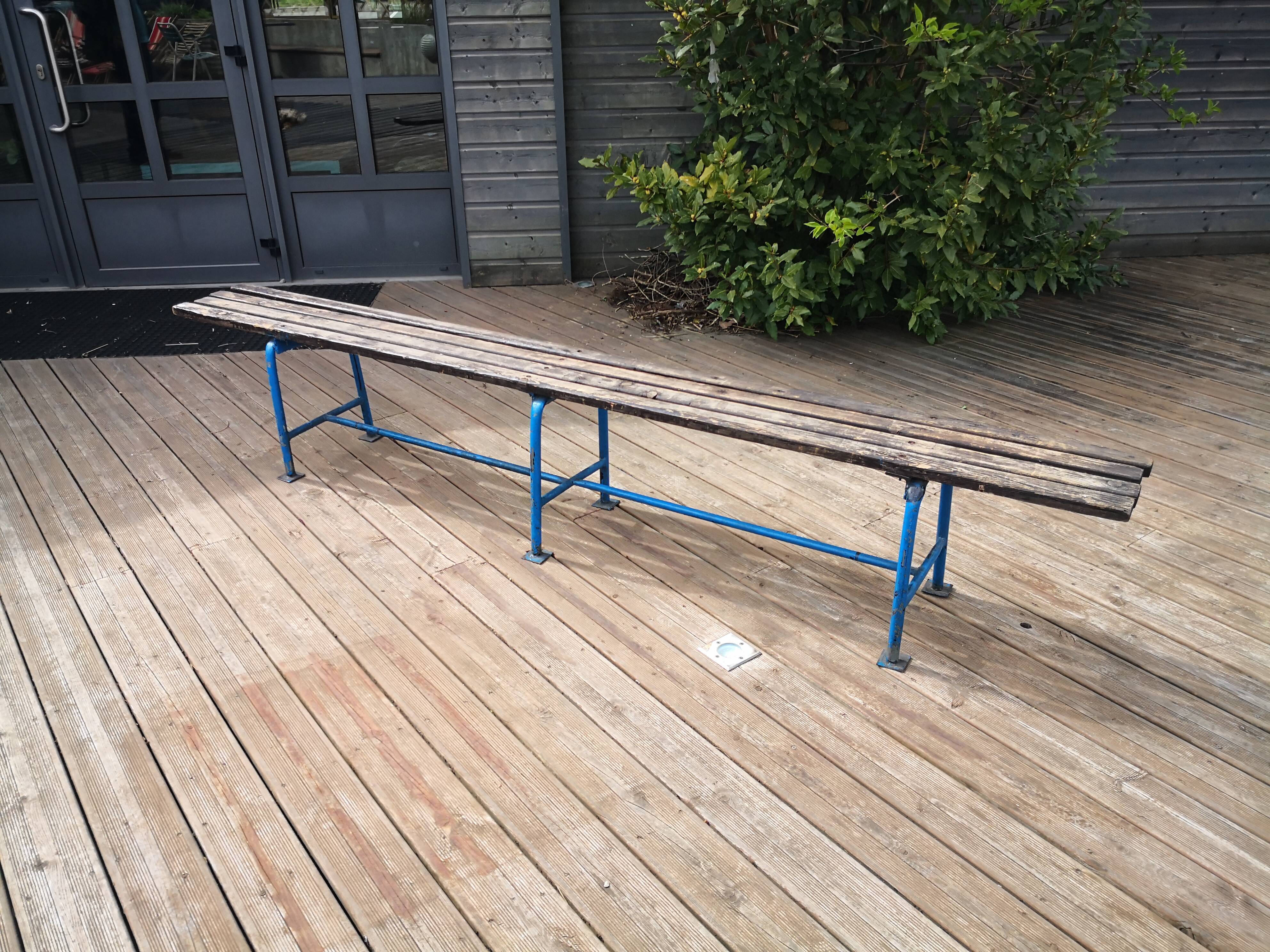 Vintage school locker room bench