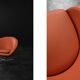 Vintage Mid-Century Scandinavian Modern Space Age Orange Swivel Armchair