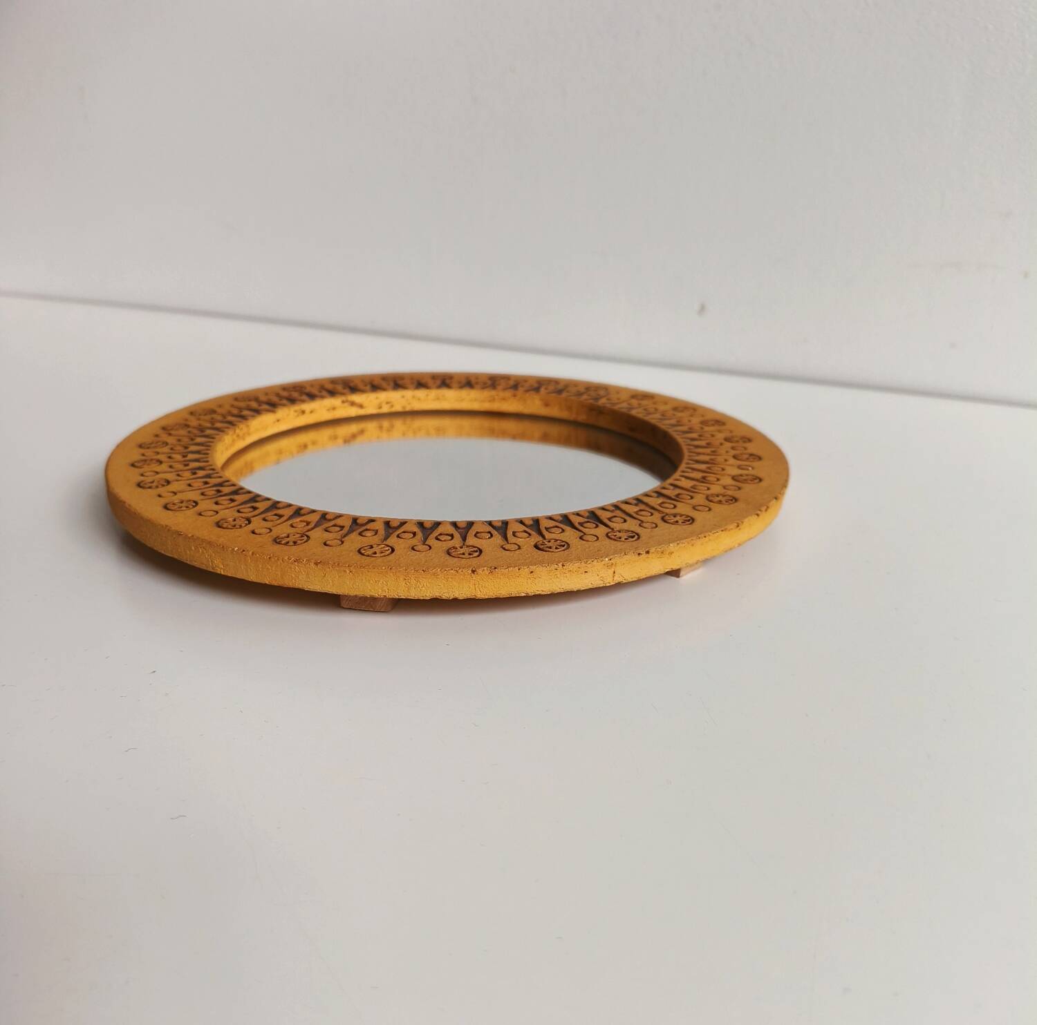 Vintage ceramic round mirror