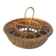 Panier vintage porte bouteilles et verres osier