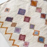 Moroccan Berber carpet Azilal ecru with small colored diamonds 275x212cm