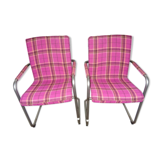 Pink armchairs
