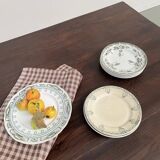 Set of 11 mismatched Terre de Fer plates