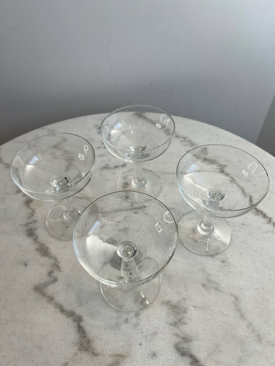 Set of 4 vintage stemmed glasses