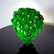 Green depression glass grape shaped vase