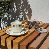 2 Tasses à PDJ avec sous-tasse Apilco an'. 80