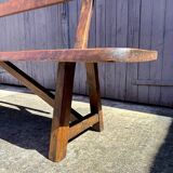 Banc en bois foncé Aranjou années 1980