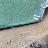 Plateau art déco en miroir biseauté, poignées chromées