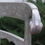 Vintage silver metal chair