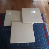 3 beige lacquered nesting coffee tables, Italian design for Cidue 1970s