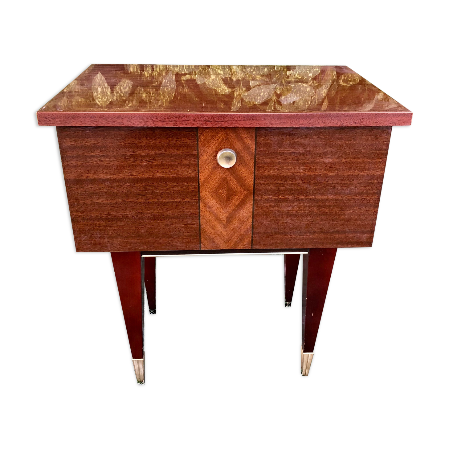 Vintage varnished bedside table