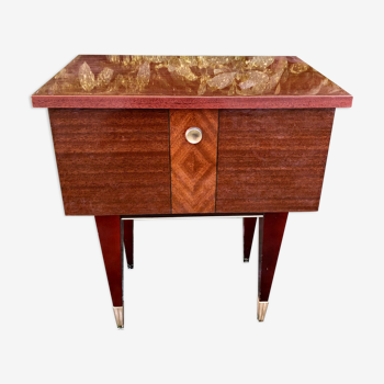 Vintage varnished bedside table